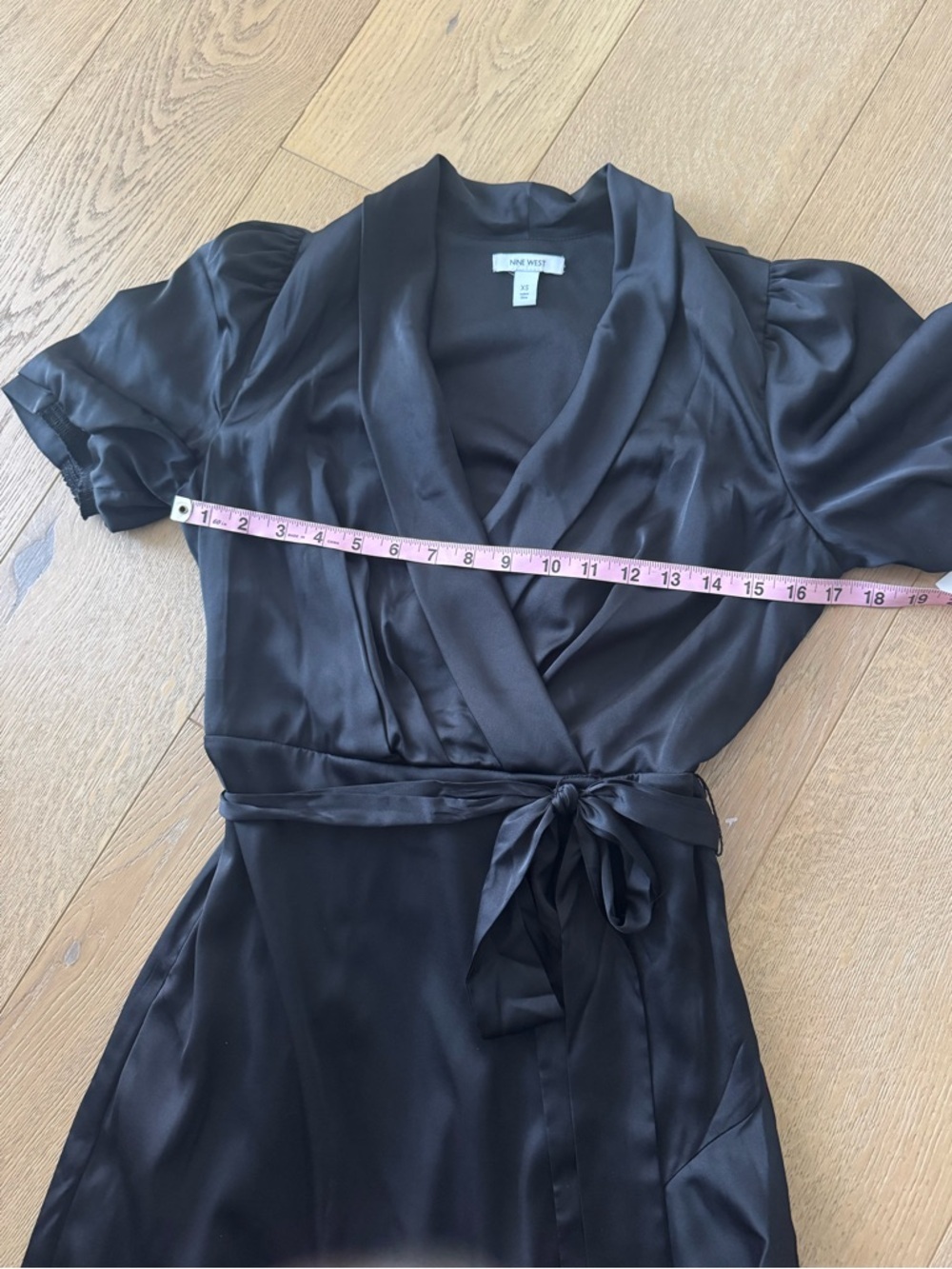 Nine West Black Ruffled Wrap Midi Dress Woman’s XS NWT - Picture 7 of 11